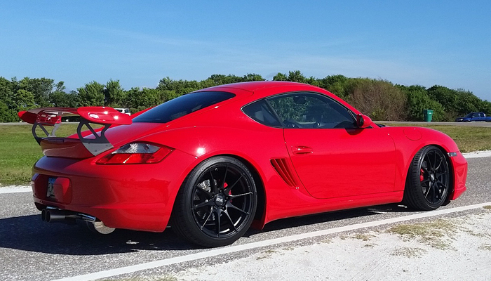 Porsche 987 Cayman with GT3 RS Style Wing.
